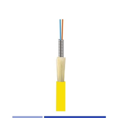Buy 2 Strand Armored Fiber Optic Cable Singlemode G657A2 LSZH Jacket Yellow online manufacture