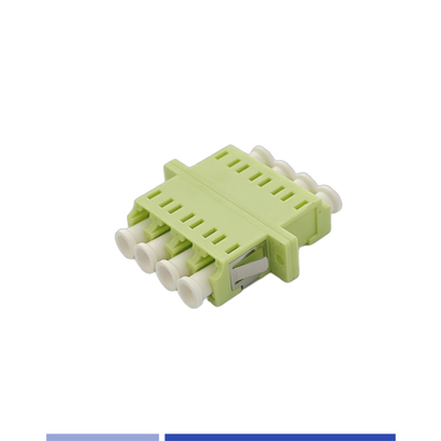 Buy Fiber Optic Adapter OM5 LC UPC Quad Optical Coupler with flange Lime Green online manufacture