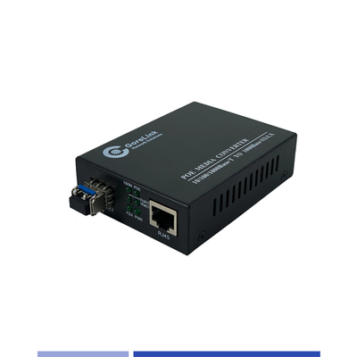Buy Fiber Media Converter 10/100/1000Mbps Singlemode SMF 1310nm Dual SFP Slot 20KM online manufacture