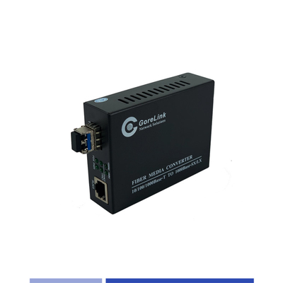 Buy Fiber Media Converter 10/100/1000Mbps Singlemode SMF 1310nm Dual SFP Slot 40KM online manufacture