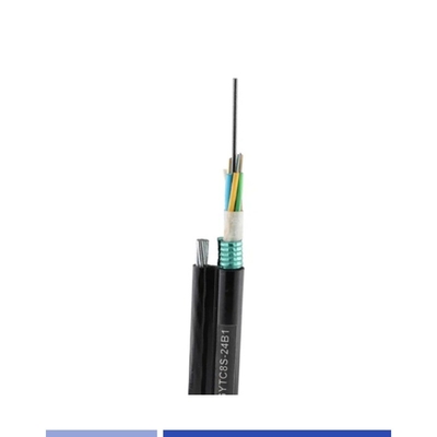 Buy 24 Core Aerial Fiber Optic Cable Singlemode 9/125um with Steel Wire Messenger PE GYTC8S online manufacture