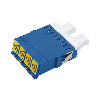 Buy LC Quad Fiber Optic Adapter with anti laser shutter Singlemode Quad without flange online manufacture