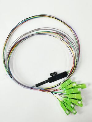 Buy 12 Fiber SC/APC Singlemode Ribbon Fiber Optic Pigtail OS2 9/125 for FTTH online manufacture