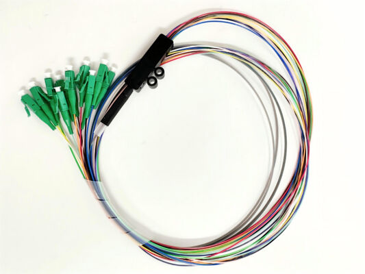 Buy 12 Fiber LC/APC Singlemode OS2 Fiber Optic Ribbon Pigtail 3m for FTTH Networks online manufacture