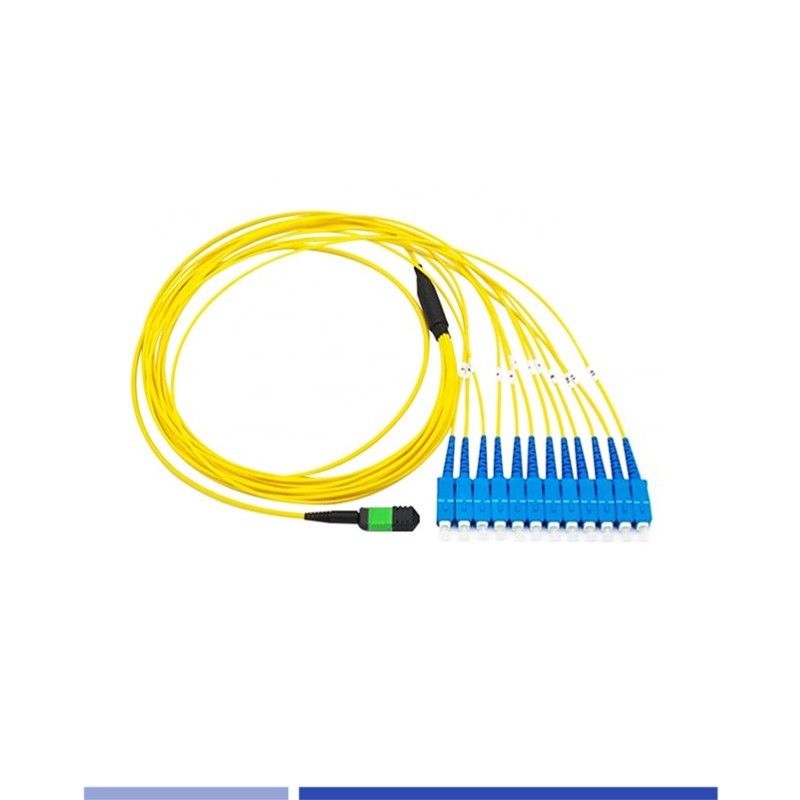 Singlemode OS2 MTP® Fibre Patch Leads Female To SC Simplex 1m LSZH 12 Core