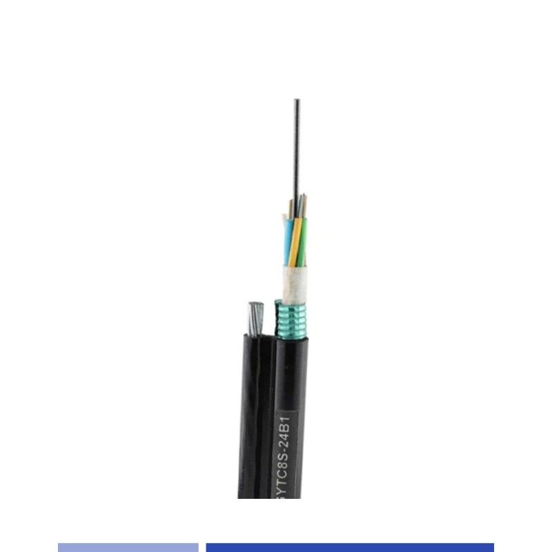 48 Core Aerial Fiber Optic Cable Singlemode 9/125um with Steel Wire ...