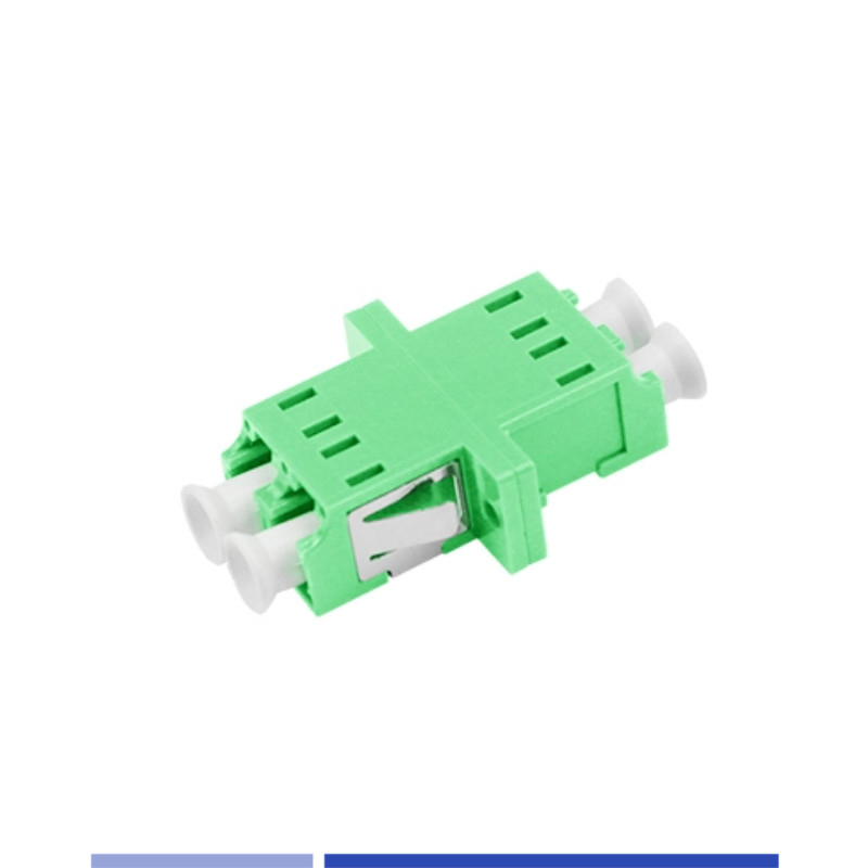 Duplex LC APC Adapter Single Mode Flange Green High Precision Portable