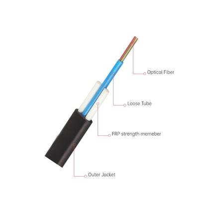 12 Fiber Indoor Flat Drop Cable Multimode OM3 50/125um LSZH Black