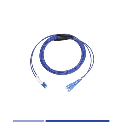 Waterproof Armored Fiber Optic Patch Cable LC-SC Singlemode Duplex 1m LSZH Jacket