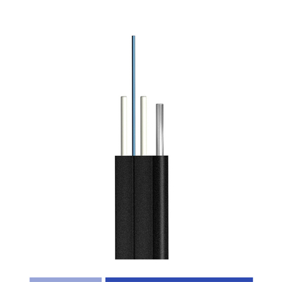 12 Fiber Outdoor Fiber Optic Drop Cable 9/125 SMF G657A1 LSZH ,1x steel wire messenger 2xFRP Member