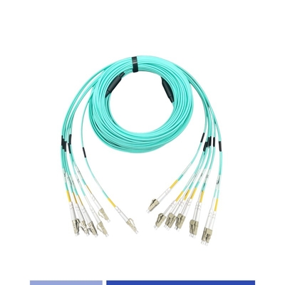 12 Core OM3 LC Fiber Optic Trunk Cable Duplex 25m LSZH Jacket